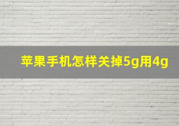 苹果手机怎样关掉5g用4g