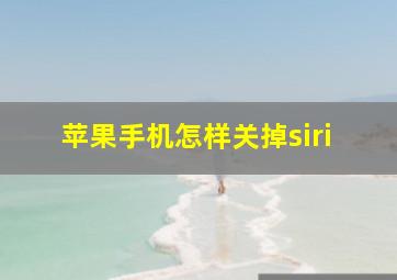 苹果手机怎样关掉siri