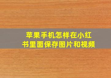 苹果手机怎样在小红书里面保存图片和视频