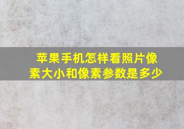 苹果手机怎样看照片像素大小和像素参数是多少