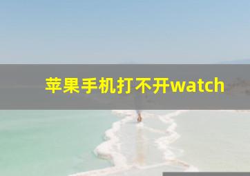 苹果手机打不开watch