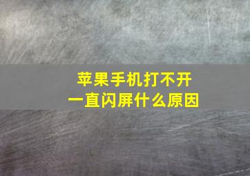 苹果手机打不开一直闪屏什么原因