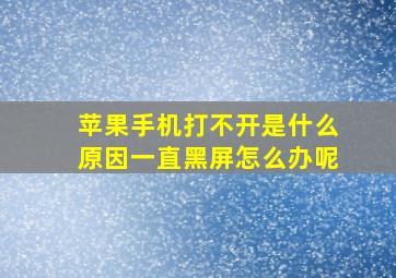 苹果手机打不开是什么原因一直黑屏怎么办呢