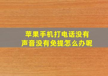 苹果手机打电话没有声音没有免提怎么办呢