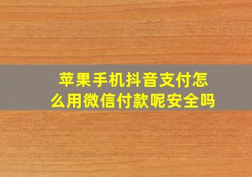 苹果手机抖音支付怎么用微信付款呢安全吗