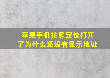 苹果手机拍照定位打开了为什么还没有显示地址