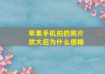 苹果手机拍的照片放大后为什么很糊