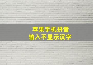 苹果手机拼音输入不显示汉字