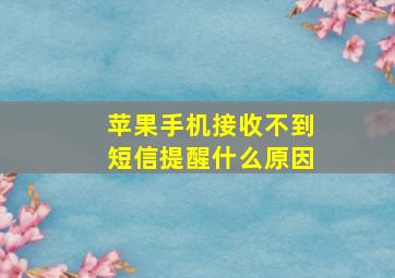 苹果手机接收不到短信提醒什么原因