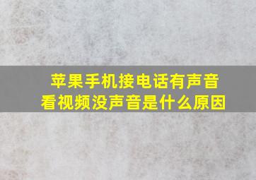 苹果手机接电话有声音看视频没声音是什么原因