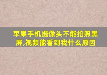 苹果手机摄像头不能拍照黑屏,视频能看到我什么原因