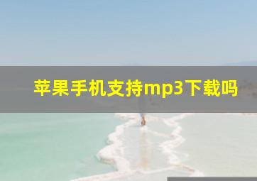 苹果手机支持mp3下载吗