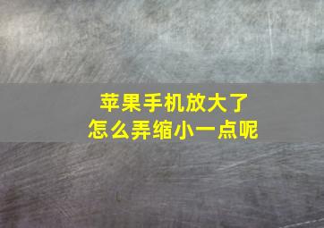 苹果手机放大了怎么弄缩小一点呢