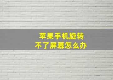 苹果手机旋转不了屏幕怎么办