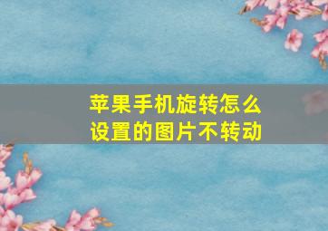 苹果手机旋转怎么设置的图片不转动