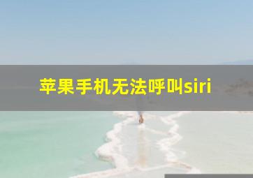 苹果手机无法呼叫siri