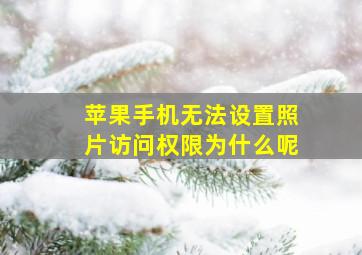 苹果手机无法设置照片访问权限为什么呢