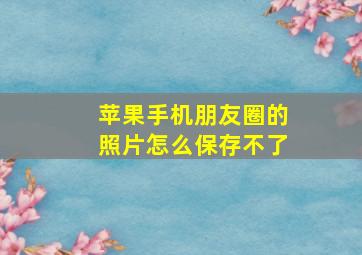 苹果手机朋友圈的照片怎么保存不了