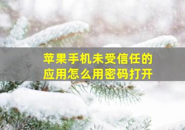 苹果手机未受信任的应用怎么用密码打开