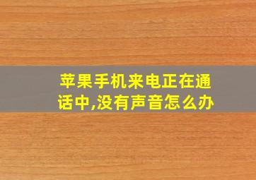 苹果手机来电正在通话中,没有声音怎么办