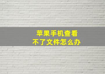 苹果手机查看不了文件怎么办