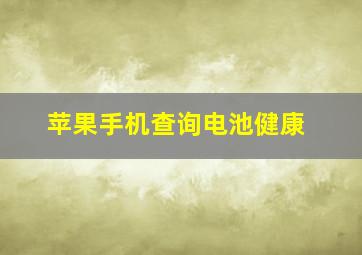 苹果手机查询电池健康