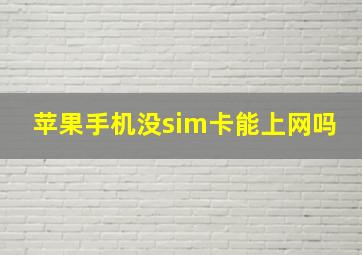 苹果手机没sim卡能上网吗