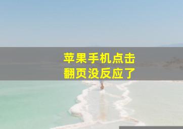 苹果手机点击翻页没反应了