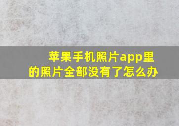 苹果手机照片app里的照片全部没有了怎么办