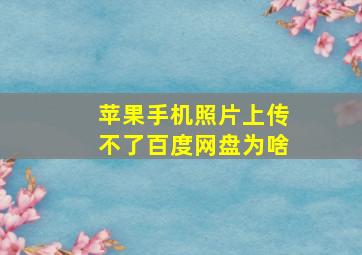 苹果手机照片上传不了百度网盘为啥