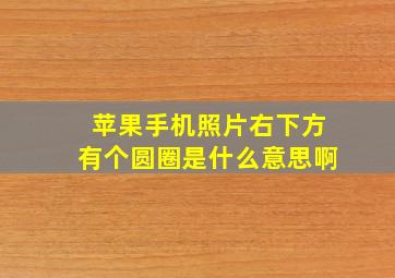 苹果手机照片右下方有个圆圈是什么意思啊