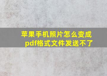 苹果手机照片怎么变成pdf格式文件发送不了