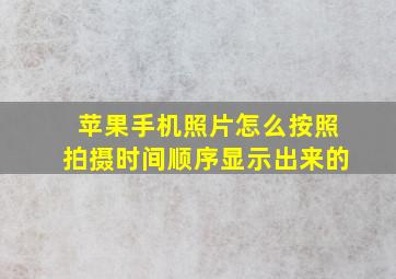 苹果手机照片怎么按照拍摄时间顺序显示出来的