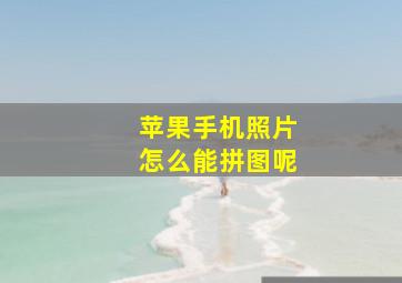 苹果手机照片怎么能拼图呢