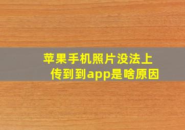 苹果手机照片没法上传到到app是啥原因