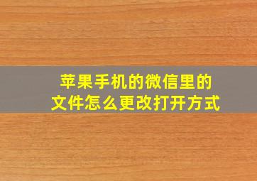 苹果手机的微信里的文件怎么更改打开方式