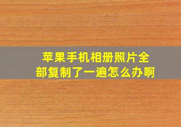 苹果手机相册照片全部复制了一遍怎么办啊