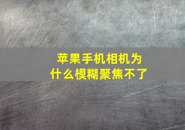 苹果手机相机为什么模糊聚焦不了