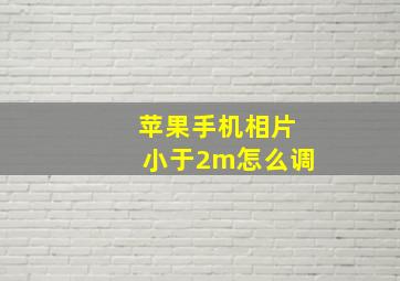 苹果手机相片小于2m怎么调