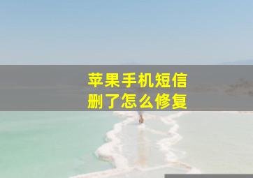 苹果手机短信删了怎么修复