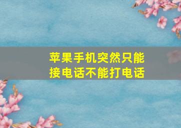 苹果手机突然只能接电话不能打电话