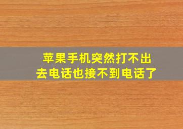 苹果手机突然打不出去电话也接不到电话了