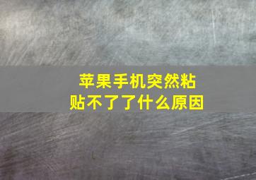 苹果手机突然粘贴不了了什么原因