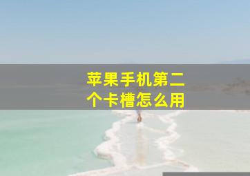 苹果手机第二个卡槽怎么用