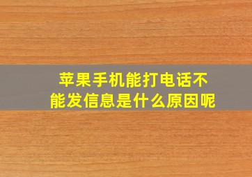 苹果手机能打电话不能发信息是什么原因呢