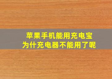 苹果手机能用充电宝为什充电器不能用了呢