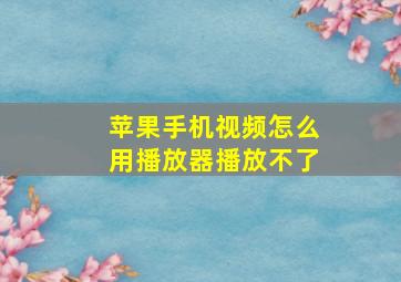 苹果手机视频怎么用播放器播放不了