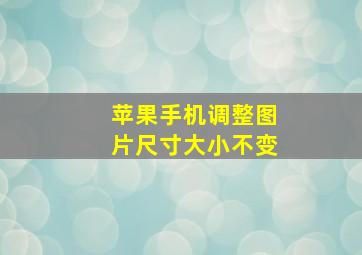 苹果手机调整图片尺寸大小不变