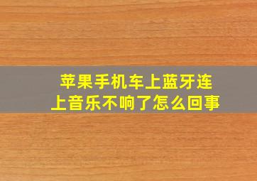 苹果手机车上蓝牙连上音乐不响了怎么回事