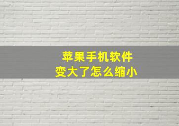 苹果手机软件变大了怎么缩小